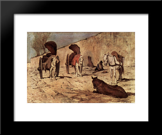 Carri Romani 20x24 Black Modern Wood Framed Art Print Poster by Fattori, Giovanni