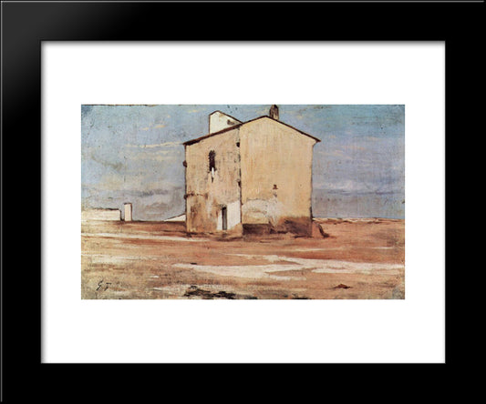 Der Schindanger In Livorno 20x24 Black Modern Wood Framed Art Print Poster by Fattori, Giovanni