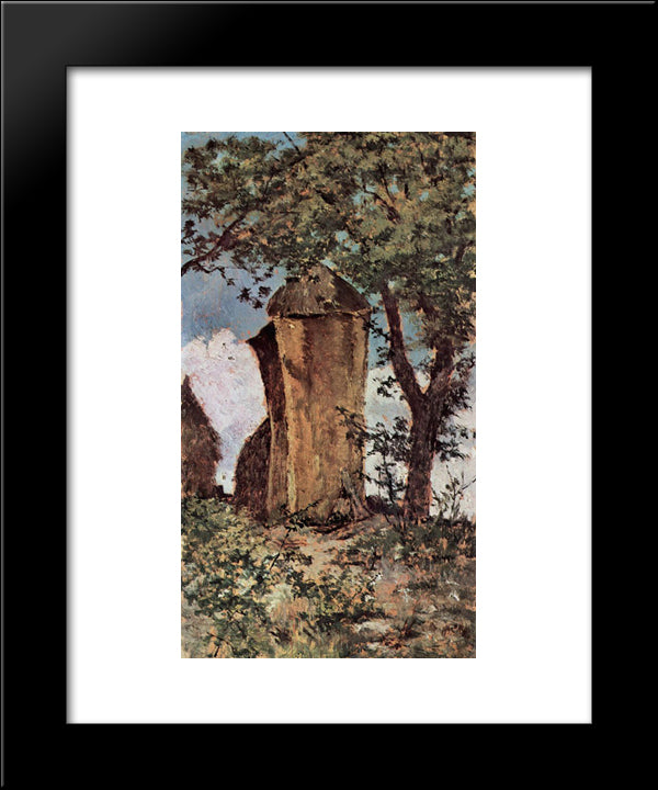 Heuschober 20x24 Black Modern Wood Framed Art Print Poster by Fattori, Giovanni