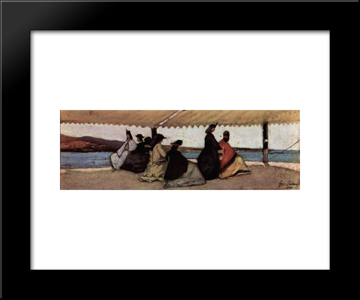 La Rotonda Di Palmieri 20x24 Black Modern Wood Framed Art Print Poster by Fattori, Giovanni