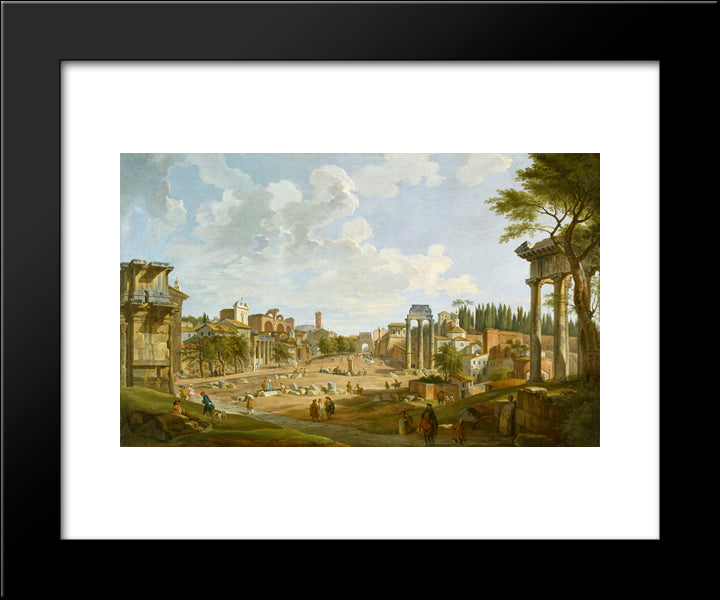 View Of The Roman Forum 20x24 Black Modern Wood Framed Art Print Poster by Panini, Giovanni Paolo