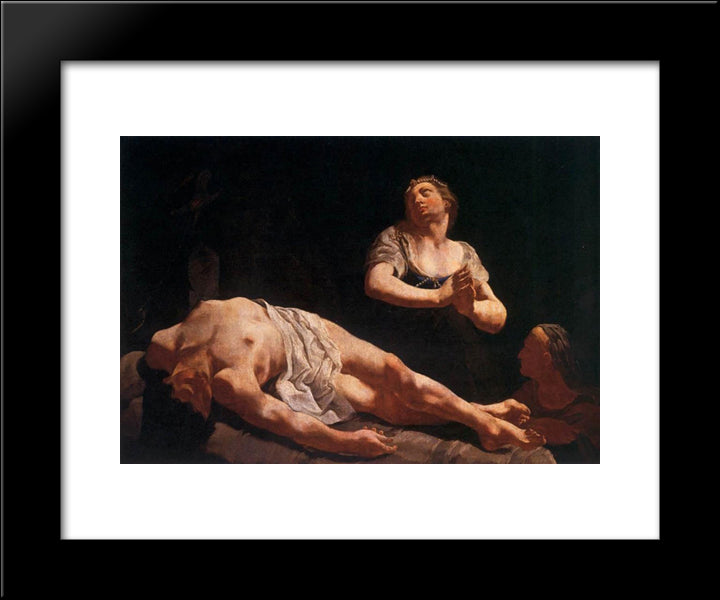 Judith And Holofernes 20x24 Black Modern Wood Framed Art Print Poster by Lama, Giulia