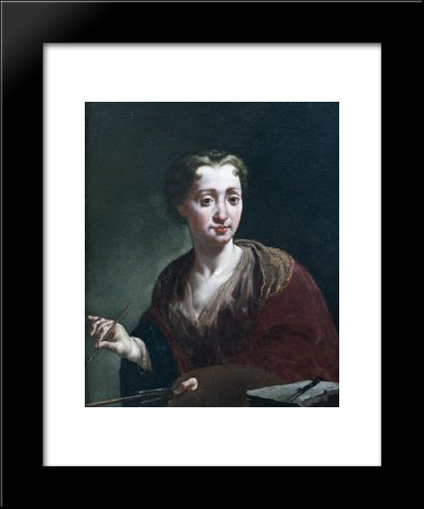 Self-Portrait 20x24 Black Modern Wood Framed Art Print Poster by Lama, Giulia
