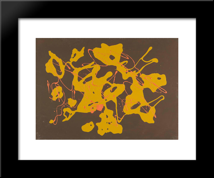 Arcipelaghi 20x24 Black Modern Wood Framed Art Print Poster by Turcato, Giulio