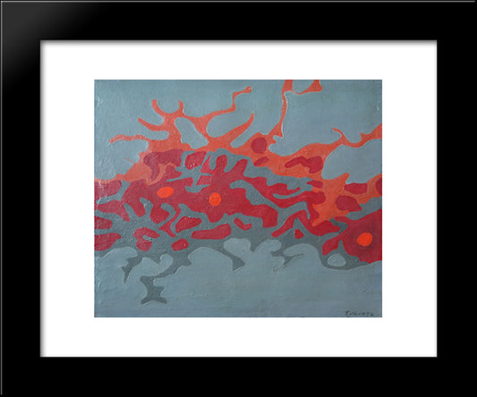 Composizione Grigio - Rosa 20x24 Black Modern Wood Framed Art Print Poster by Turcato, Giulio