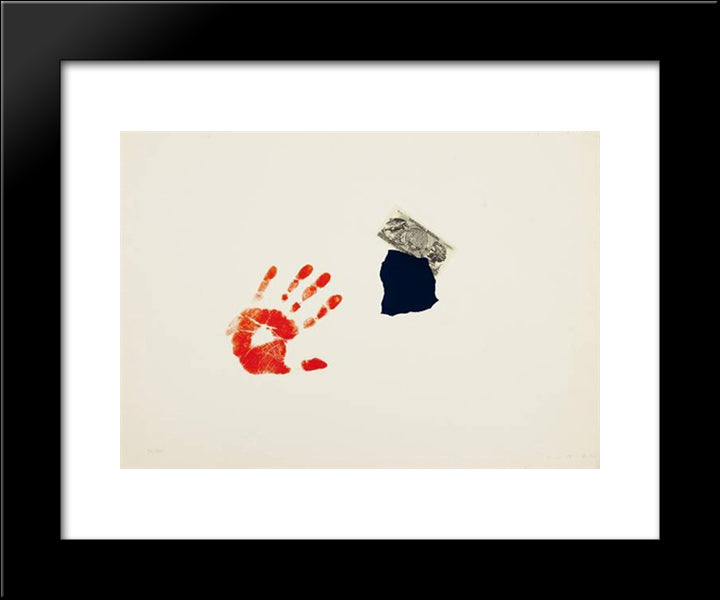 Impronte D'Artista 20x24 Black Modern Wood Framed Art Print Poster by Turcato, Giulio
