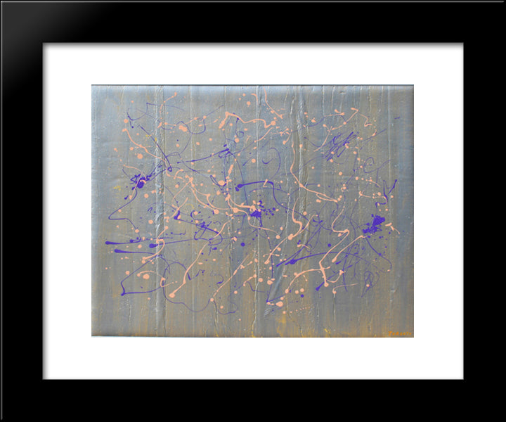 Itinerari 20x24 Black Modern Wood Framed Art Print Poster by Turcato, Giulio