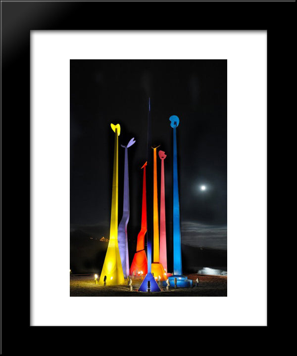 Liberta Sul Lago Di Piediluco Notte 20x24 Black Modern Wood Framed Art Print Poster by Turcato, Giulio