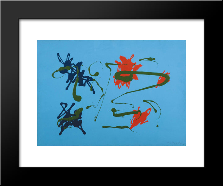 Macchie 20x24 Black Modern Wood Framed Art Print Poster by Turcato, Giulio