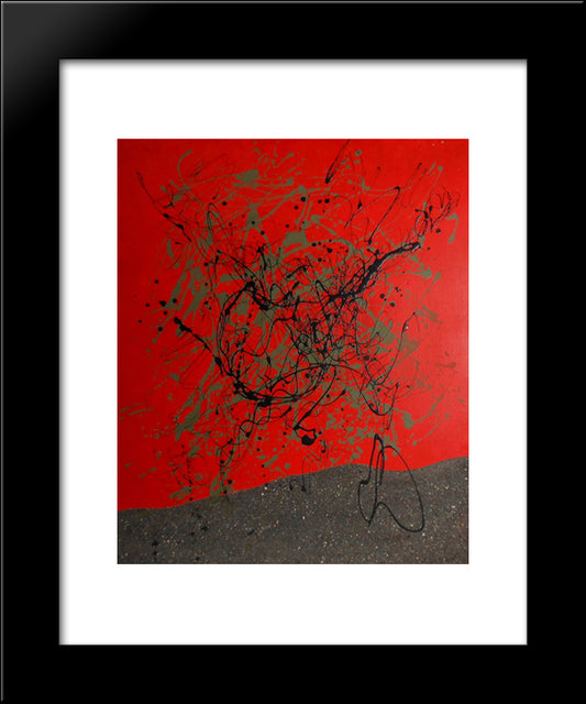 Paesaggio Cinese 20x24 Black Modern Wood Framed Art Print Poster by Turcato, Giulio