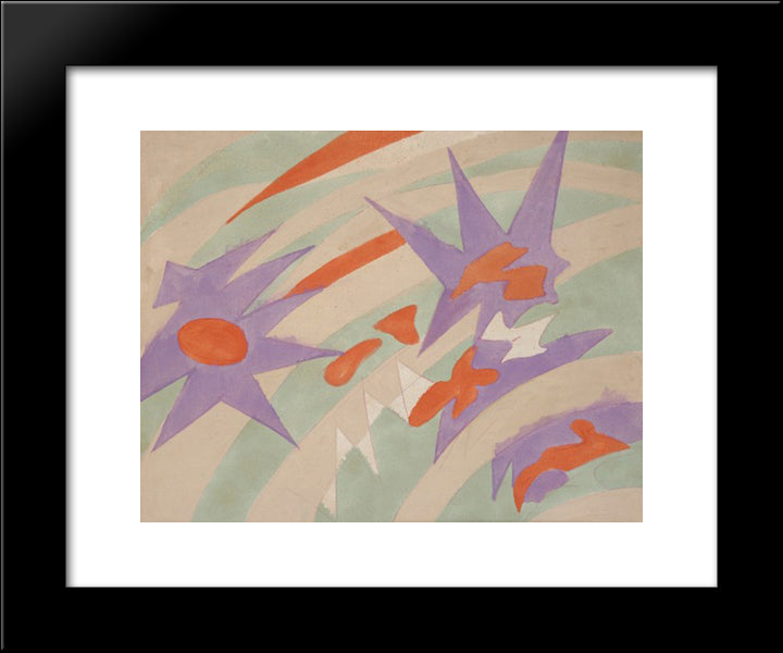 Stellare 20x24 Black Modern Wood Framed Art Print Poster by Turcato, Giulio