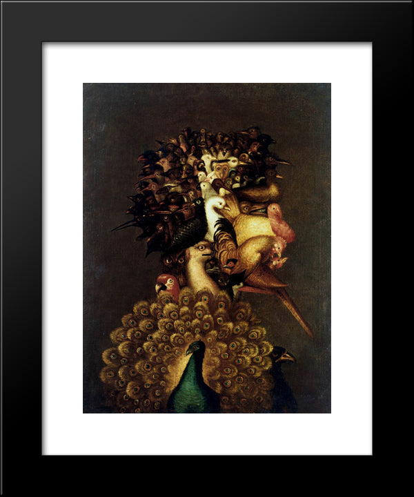 Air 20x24 Black Modern Wood Framed Art Print Poster by Arcimboldo, Giuseppe