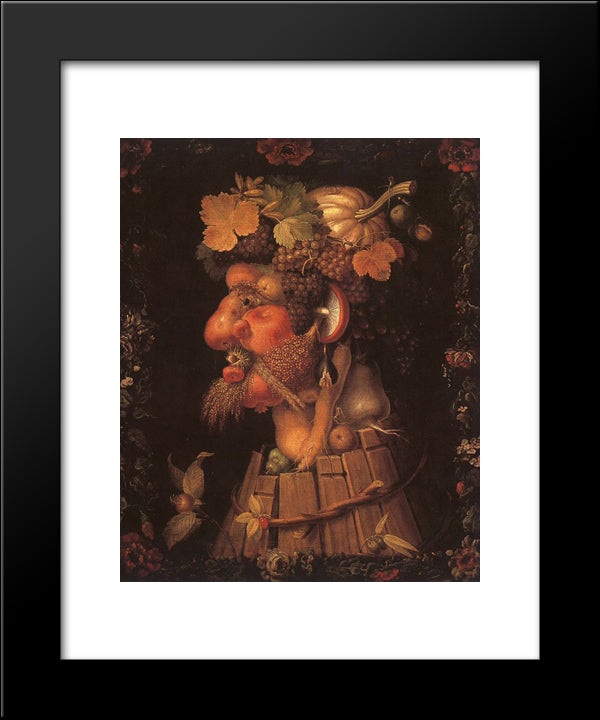 Autumn 20x24 Black Modern Wood Framed Art Print Poster by Arcimboldo, Giuseppe