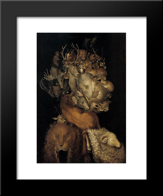 Earth 20x24 Black Modern Wood Framed Art Print Poster by Arcimboldo, Giuseppe