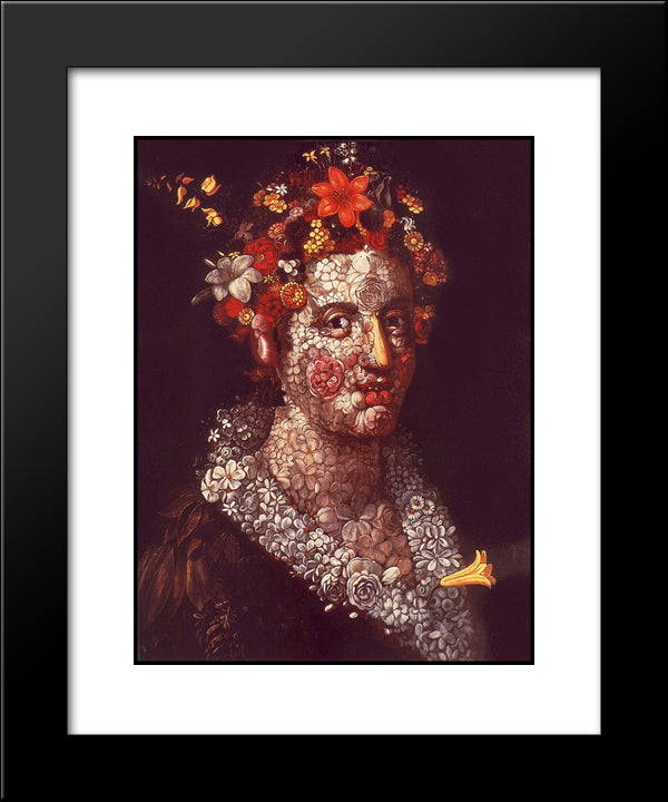Flora 20x24 Black Modern Wood Framed Art Print Poster by Arcimboldo, Giuseppe
