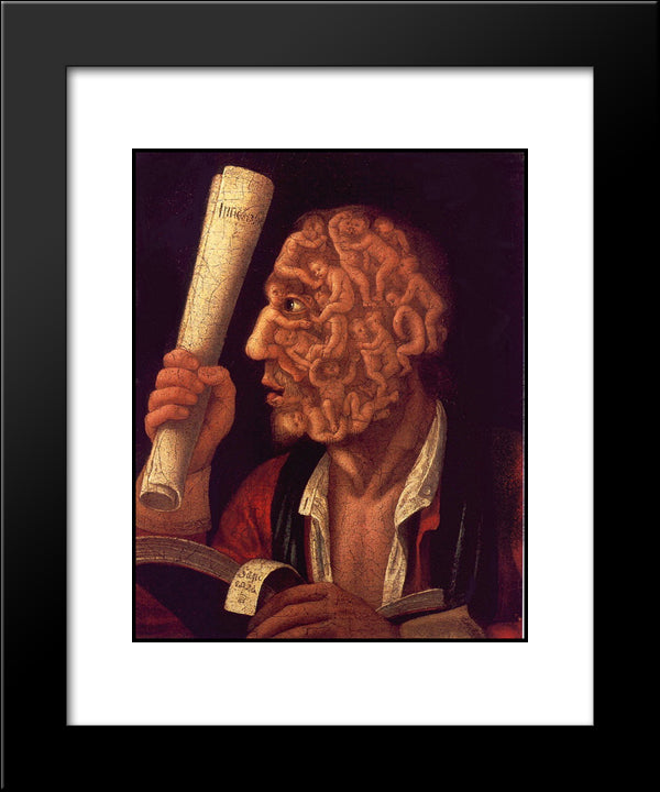 Portrait Of Adam 20x24 Black Modern Wood Framed Art Print Poster by Arcimboldo, Giuseppe