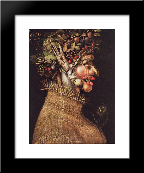 Summer 20x24 Black Modern Wood Framed Art Print Poster by Arcimboldo, Giuseppe