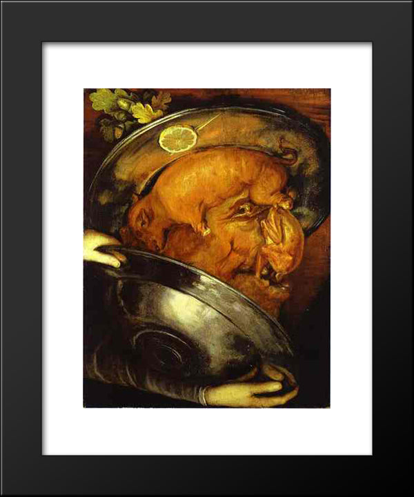 The Cook 20x24 Black Modern Wood Framed Art Print Poster by Arcimboldo, Giuseppe