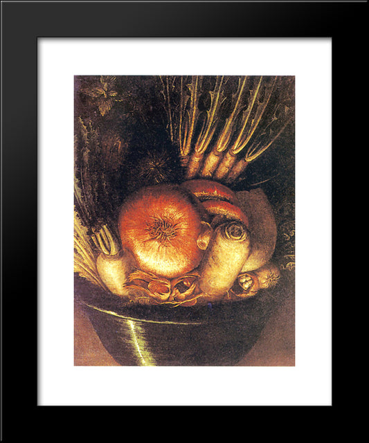 The Vegetable Bowl 20x24 Black Modern Wood Framed Art Print Poster by Arcimboldo, Giuseppe