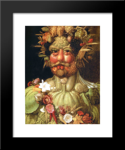 Vertumnus (Emperor Rudolph Ii) 20x24 Black Modern Wood Framed Art Print Poster by Arcimboldo, Giuseppe
