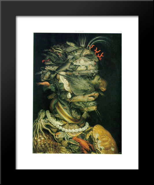 Water 20x24 Black Modern Wood Framed Art Print Poster by Arcimboldo, Giuseppe