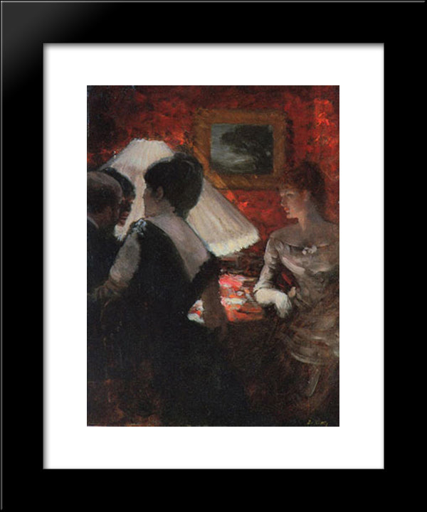 Around The Shade 20x24 Black Modern Wood Framed Art Print Poster by Nittis, Giuseppe de