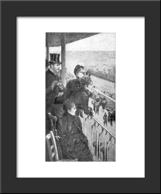 At The Tribune During The Race 20x24 Black Modern Wood Framed Art Print Poster by Nittis, Giuseppe de