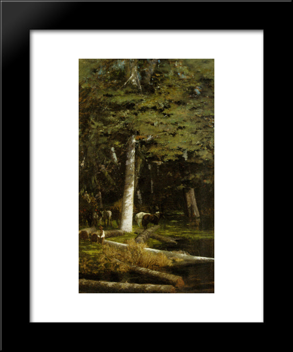 In The Forest 20x24 Black Modern Wood Framed Art Print Poster by Nittis, Giuseppe de