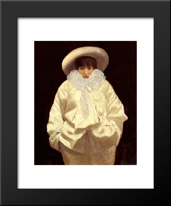 Sarah Bernhardt As Pierrot 20x24 Black Modern Wood Framed Art Print Poster by Nittis, Giuseppe de