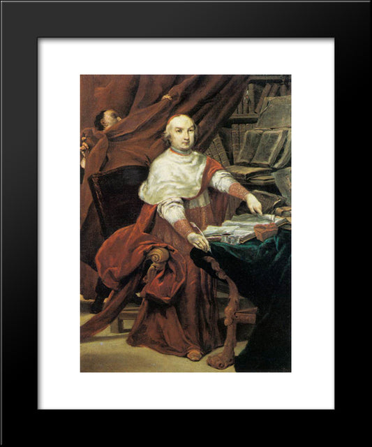 Cardinal Prospero Lambertini 20x24 Black Modern Wood Framed Art Print Poster by Crespi, Giuseppe Maria