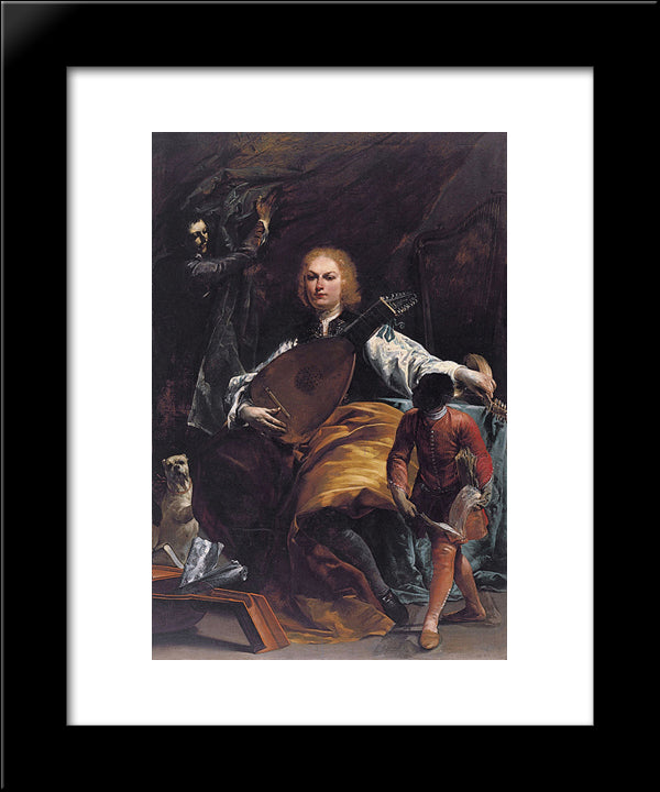 Count Fulvio Grati 20x24 Black Modern Wood Framed Art Print Poster by Crespi, Giuseppe Maria