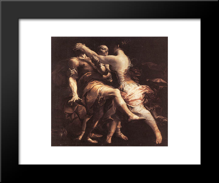 Hercuba Blinding Polymnestor 20x24 Black Modern Wood Framed Art Print Poster by Crespi, Giuseppe Maria
