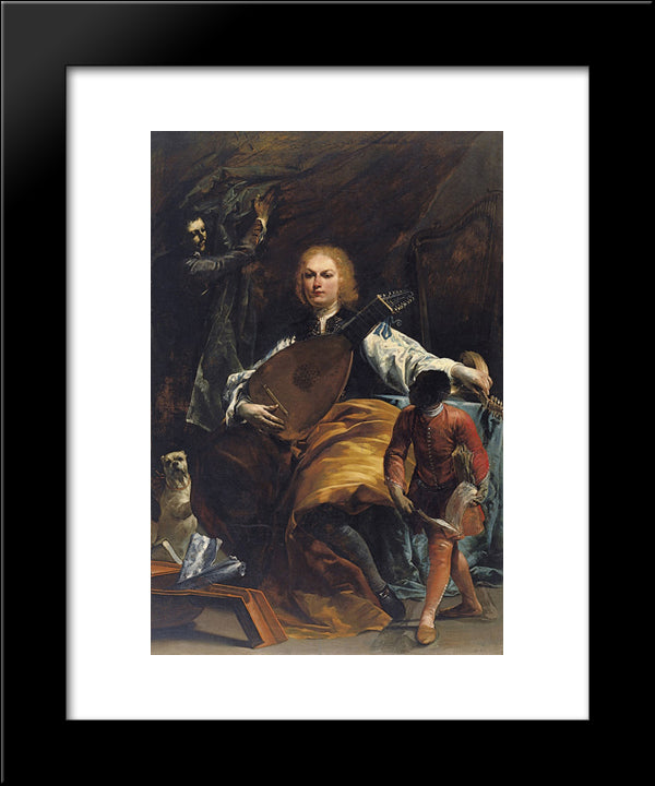 Portrait Of Count Fulvio Grati 20x24 Black Modern Wood Framed Art Print Poster by Crespi, Giuseppe Maria