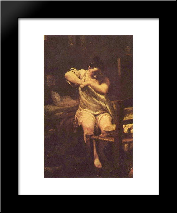 Searching For Fleas 20x24 Black Modern Wood Framed Art Print Poster by Crespi, Giuseppe Maria