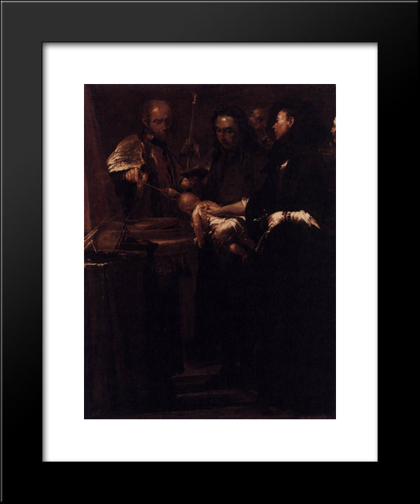 The Seven Sacraments - Baptism 20x24 Black Modern Wood Framed Art Print Poster by Crespi, Giuseppe Maria