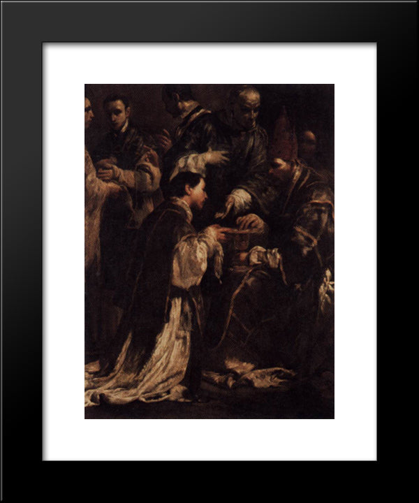 The Seven Sacraments - Ordination 20x24 Black Modern Wood Framed Art Print Poster by Crespi, Giuseppe Maria
