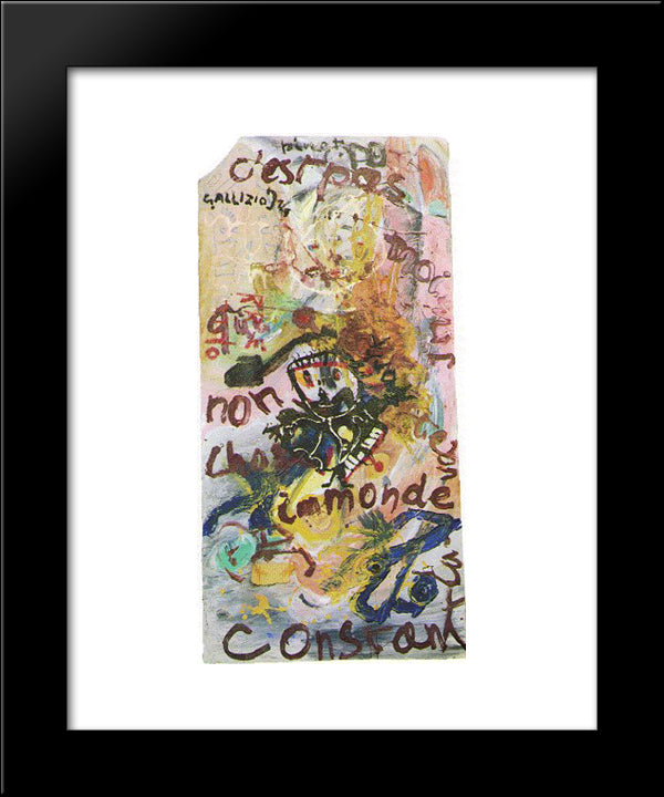 Collective Operation (Made In Collaboration With Asger Jorn And Constant) 20x24 Black Modern Wood Framed Art Print Poster by Pinot Gallizio, Giuseppe