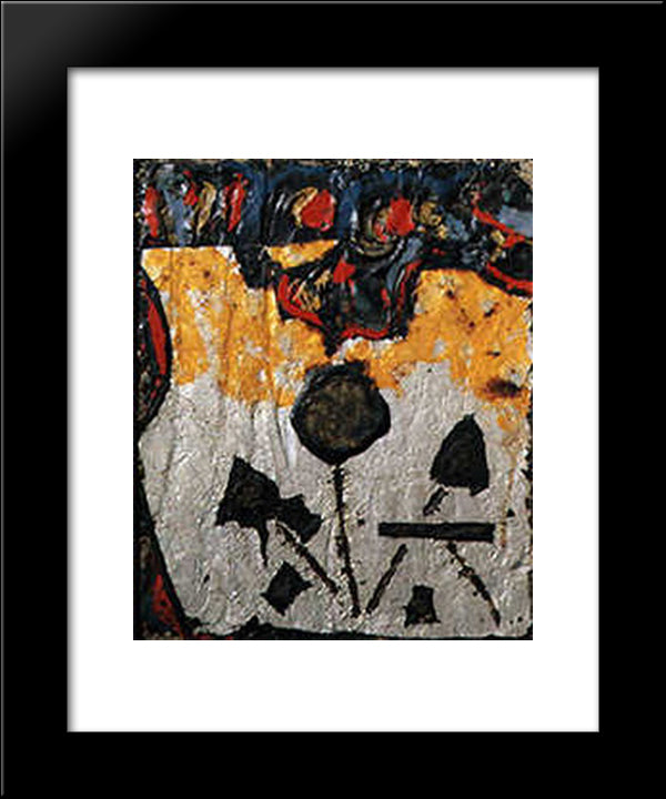 Nocturnal Flowers 20x24 Black Modern Wood Framed Art Print Poster by Pinot Gallizio, Giuseppe
