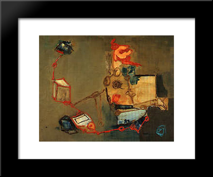 The Extinguished Spider 20x24 Black Modern Wood Framed Art Print Poster by Pinot Gallizio, Giuseppe