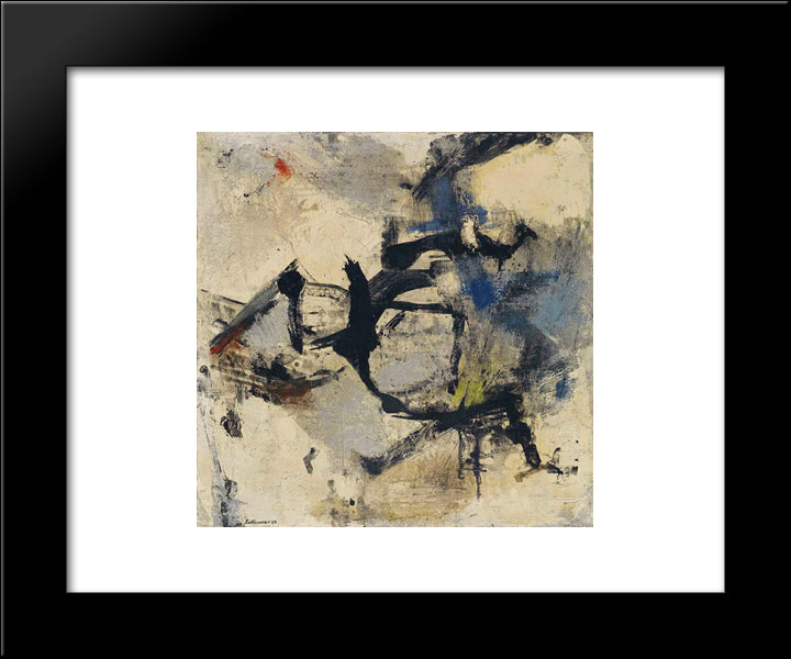 Bianco E Nero Di Spagna 20x24 Black Modern Wood Framed Art Print Poster by Santomaso, Giuseppe
