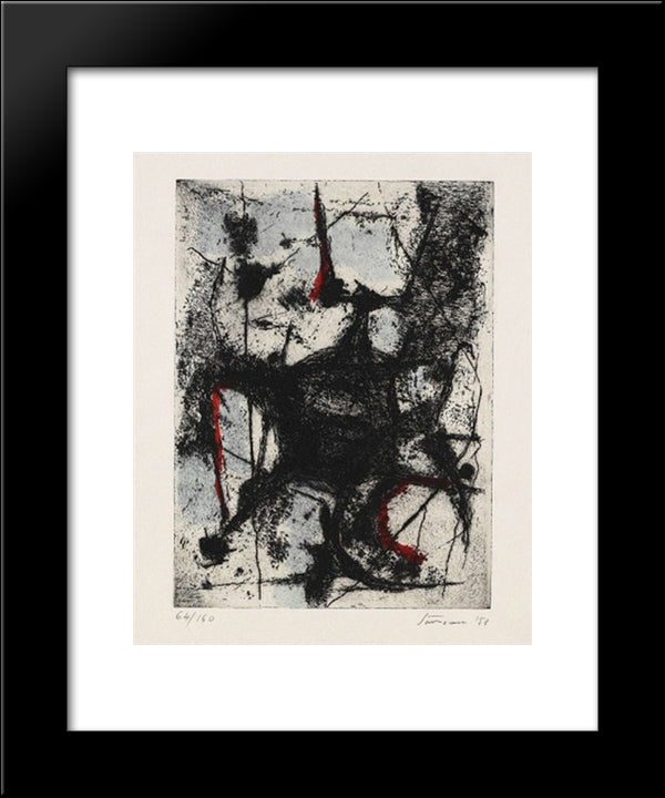 Incanto 20x24 Black Modern Wood Framed Art Print Poster by Santomaso, Giuseppe