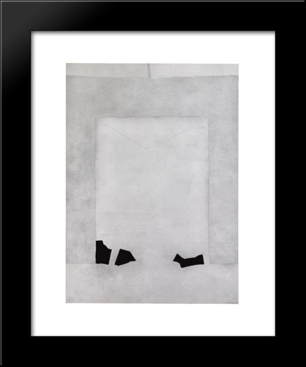 Lettera A Palladio No. 1 20x24 Black Modern Wood Framed Art Print Poster by Santomaso, Giuseppe