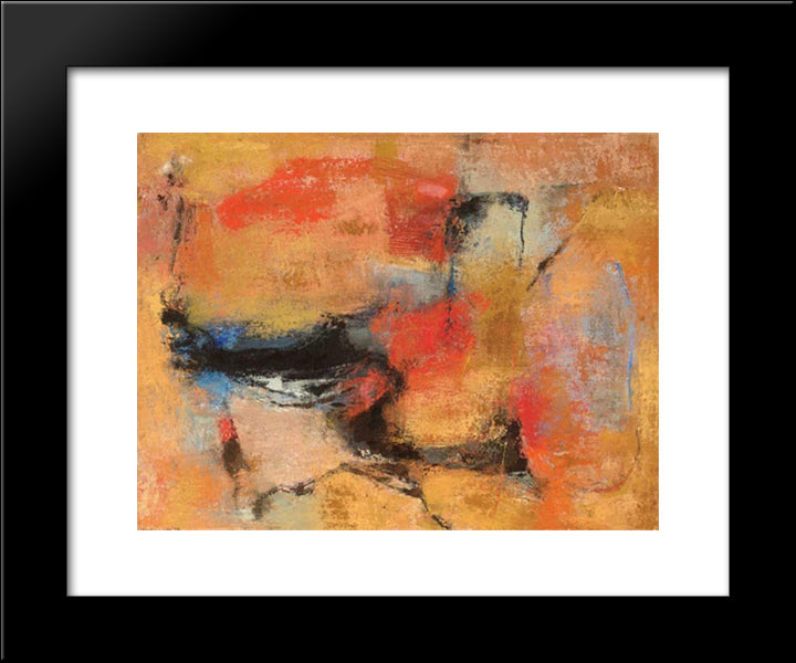 Sera Romana 20x24 Black Modern Wood Framed Art Print Poster by Santomaso, Giuseppe
