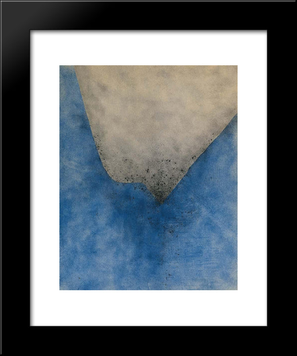 Spazio Azzurro Grigio 20x24 Black Modern Wood Framed Art Print Poster by Santomaso, Giuseppe