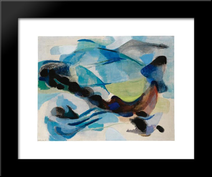 Vento Sulle Colline Venete 20x24 Black Modern Wood Framed Art Print Poster by Santomaso, Giuseppe