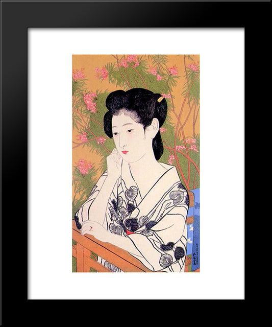 Hot Spring Hotel 20x24 Black Modern Wood Framed Art Print Poster by Hashiguchi, Goyo