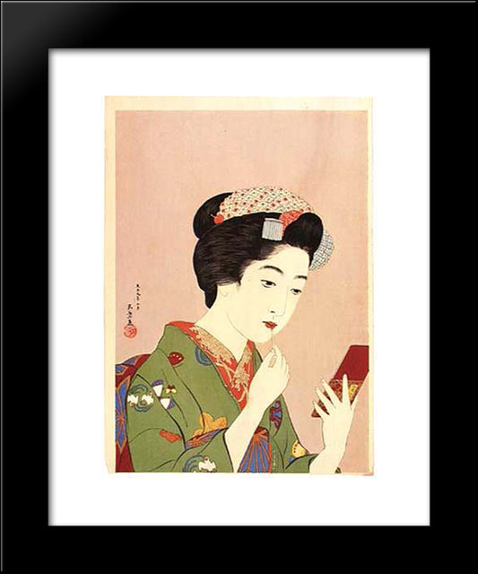 Woman Holding Lipstick 20x24 Black Modern Wood Framed Art Print Poster by Hashiguchi, Goyo
