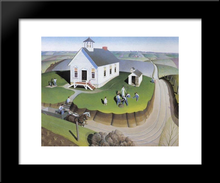 Arbor Day 20x24 Black Modern Wood Framed Art Print Poster by Wood, Grant