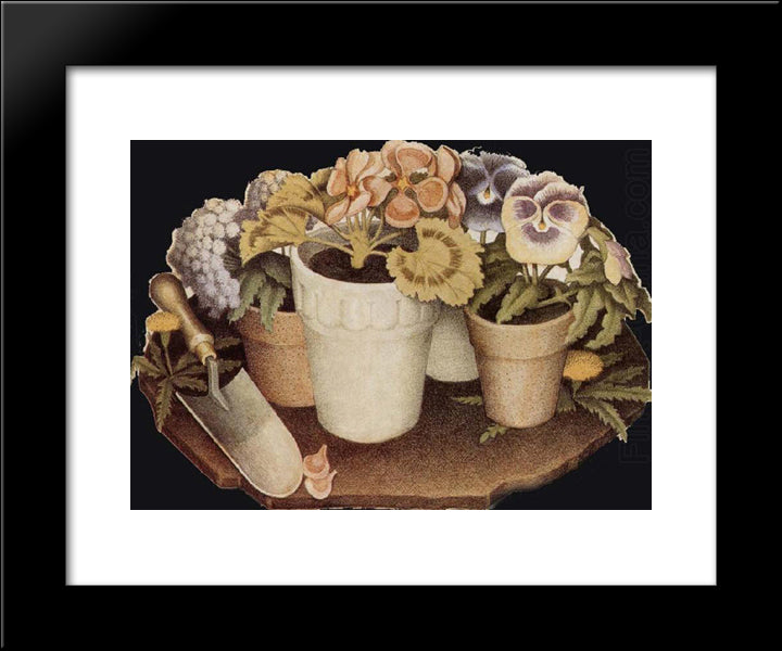 Cultivation Of Flower 20x24 Black Modern Wood Framed Art Print Poster by Wood, Grant