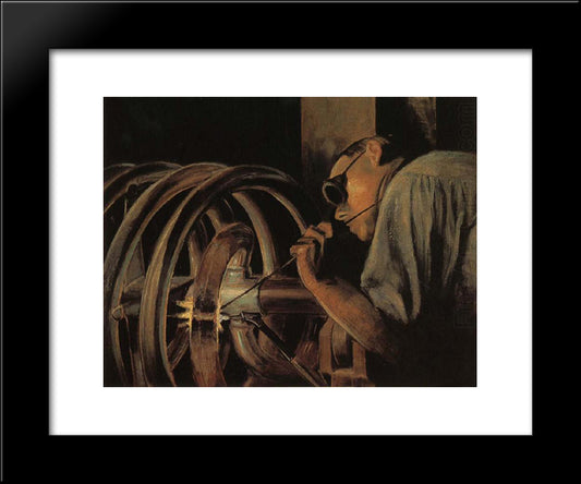 Helix Welder 20x24 Black Modern Wood Framed Art Print Poster by Wood, Grant